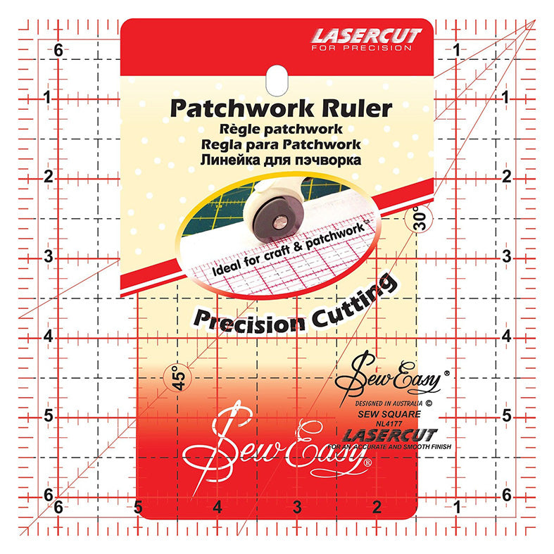 Sew Easy Quilting Patchwork Square Ruler 6.5" x 6.5"