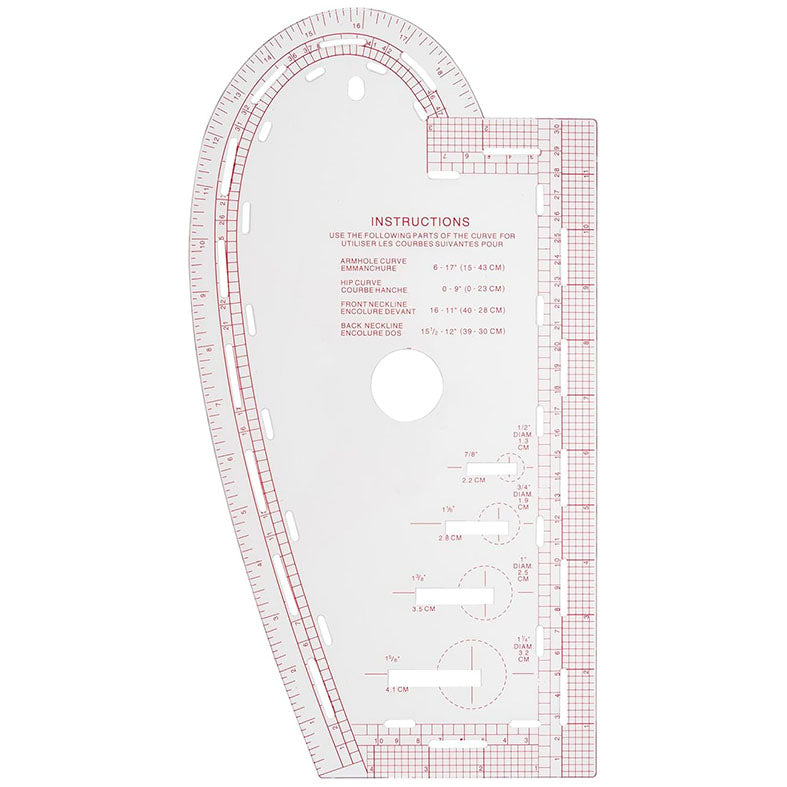 Sew Easy Curve Versatile Pattern Making Ruler 35cm x 18cm