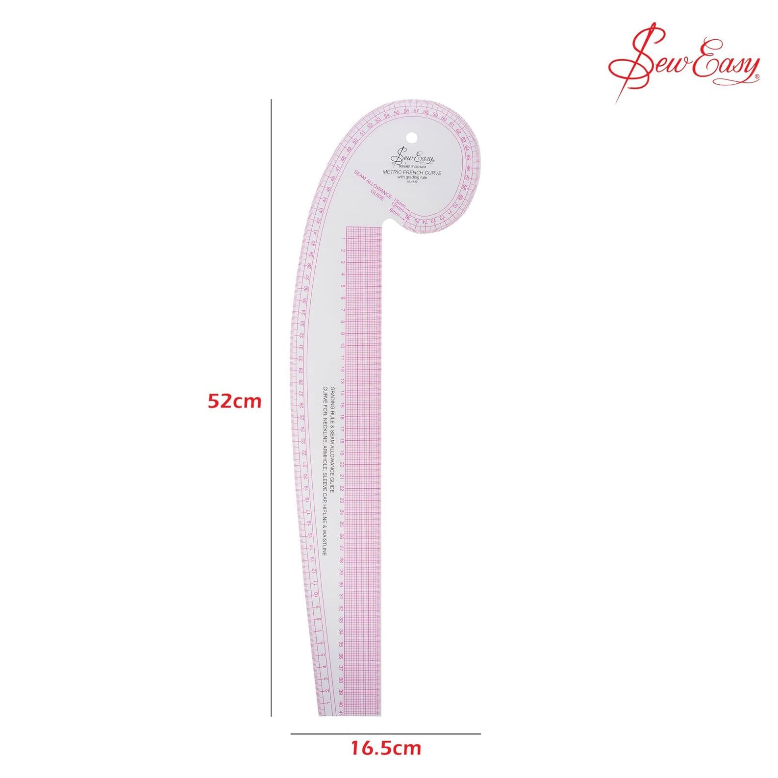 Sew Easy French Curve Metric With Grading Rule
