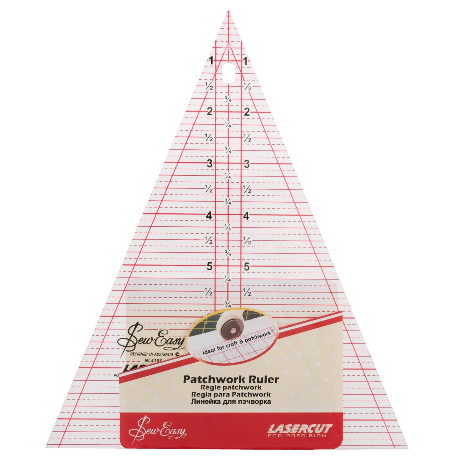 Sew Easy Quilting Patchwork Triangle Ruler 7" x 7.5"