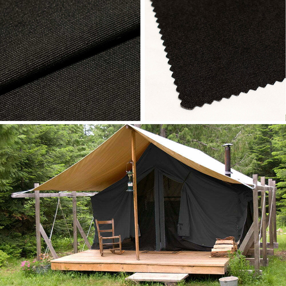 Nara Outdoor Poly/Cotton Canvas Water-Proofed UV Stabilised 205cm Wide Black