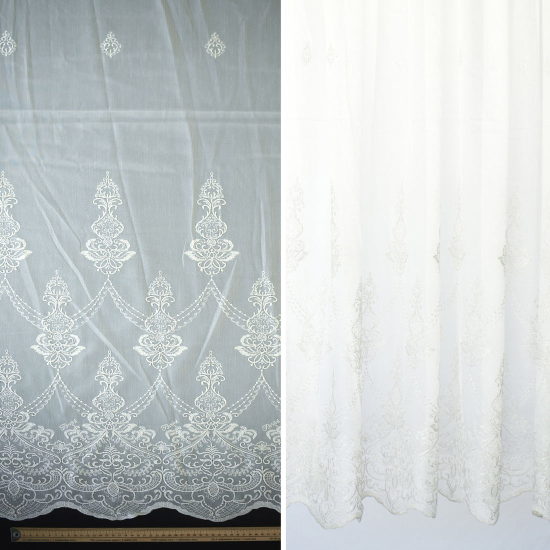 Versailles Collection Embroidered Curtaining Sheers Design-2 Baroque Lace Border