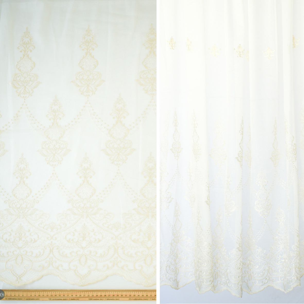 Versailles Collection Embroidered Curtaining Sheers Design-2 Baroque Lace Border