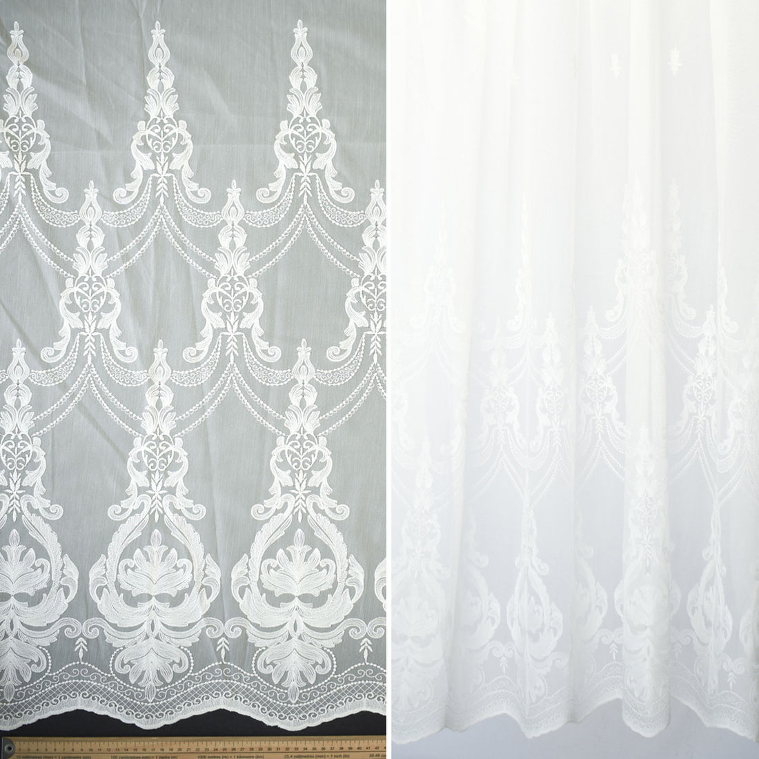 Versailles Collection Embroidered Curtaining Sheers Design-5 Baroque Lace Border