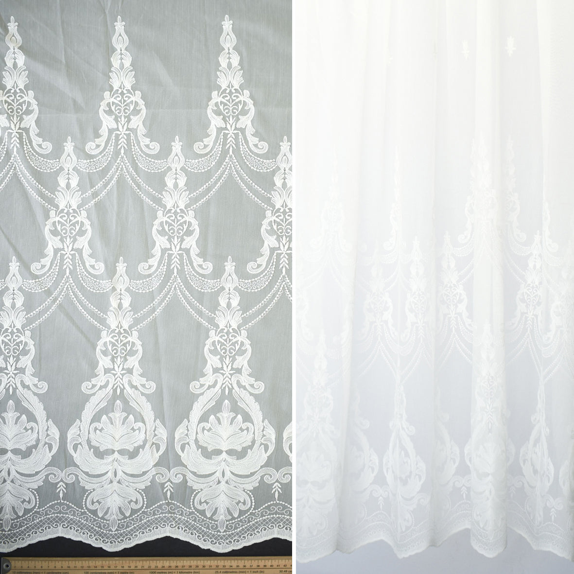 Versailles Collection Embroidered Curtaining Sheers Design-5 Baroque Lace Border