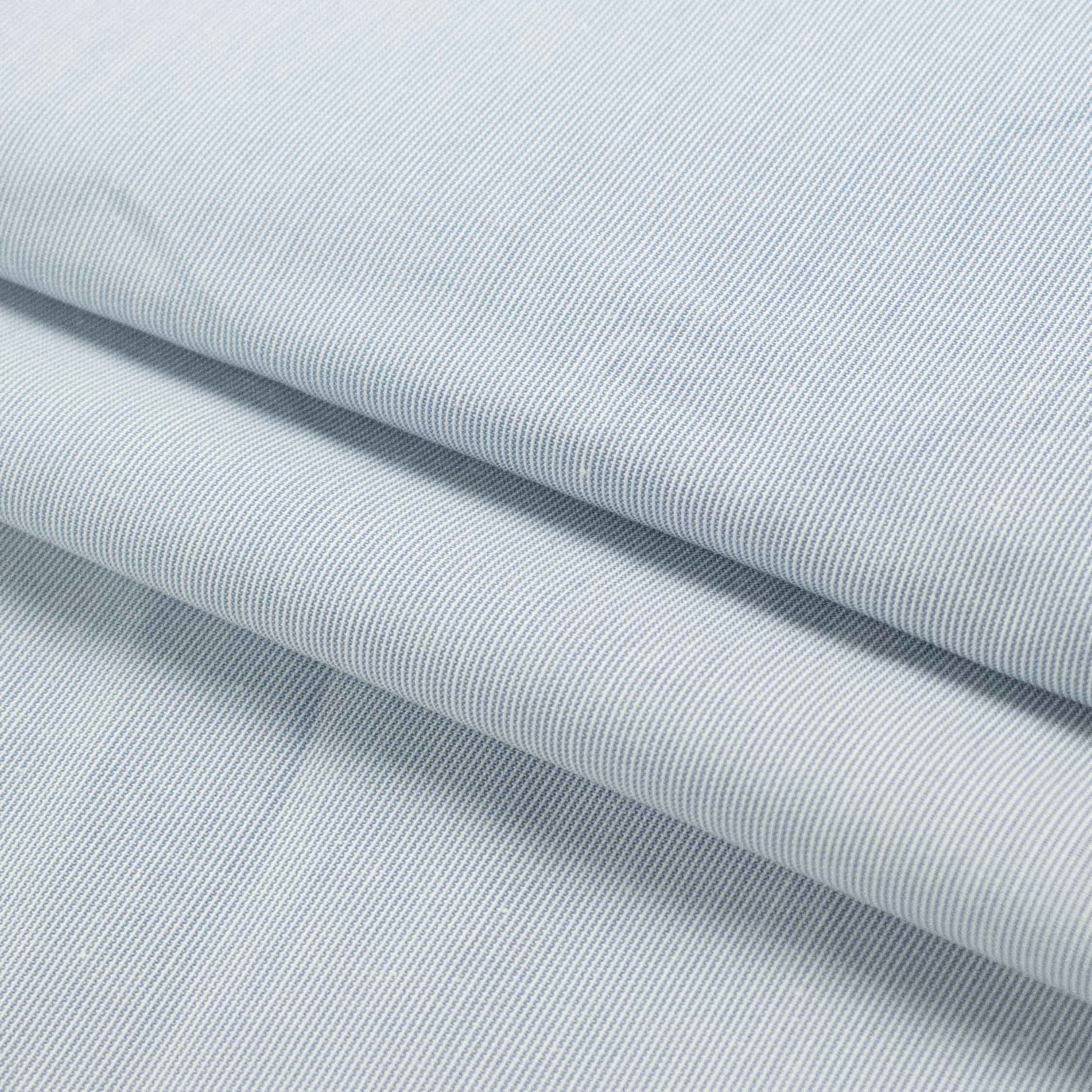 Printed Stripes Shirting Design-20 Blue Pinpoint Oxford Shirting