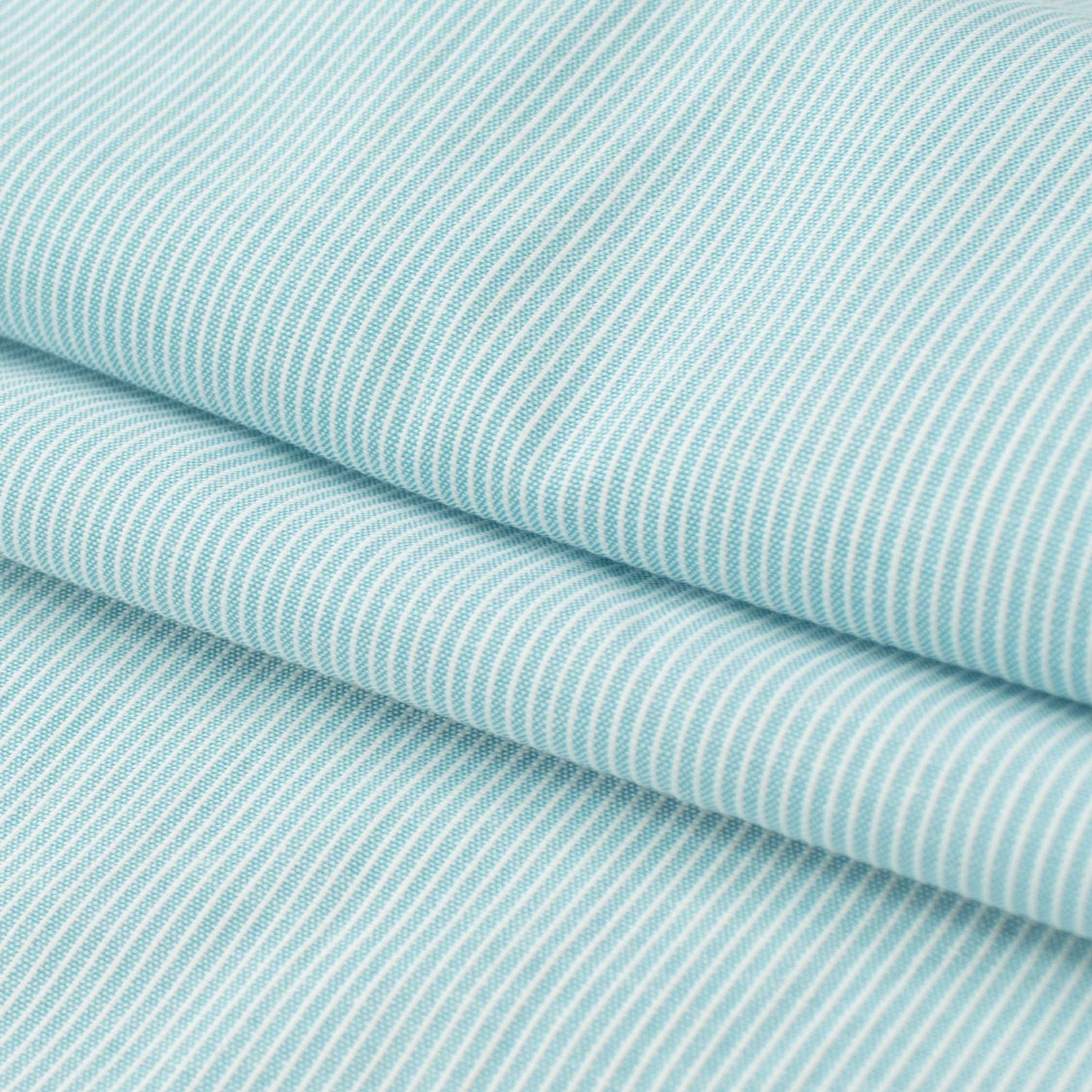 Printed Shirting 150cm Design-23 Turquoise Pinstripe