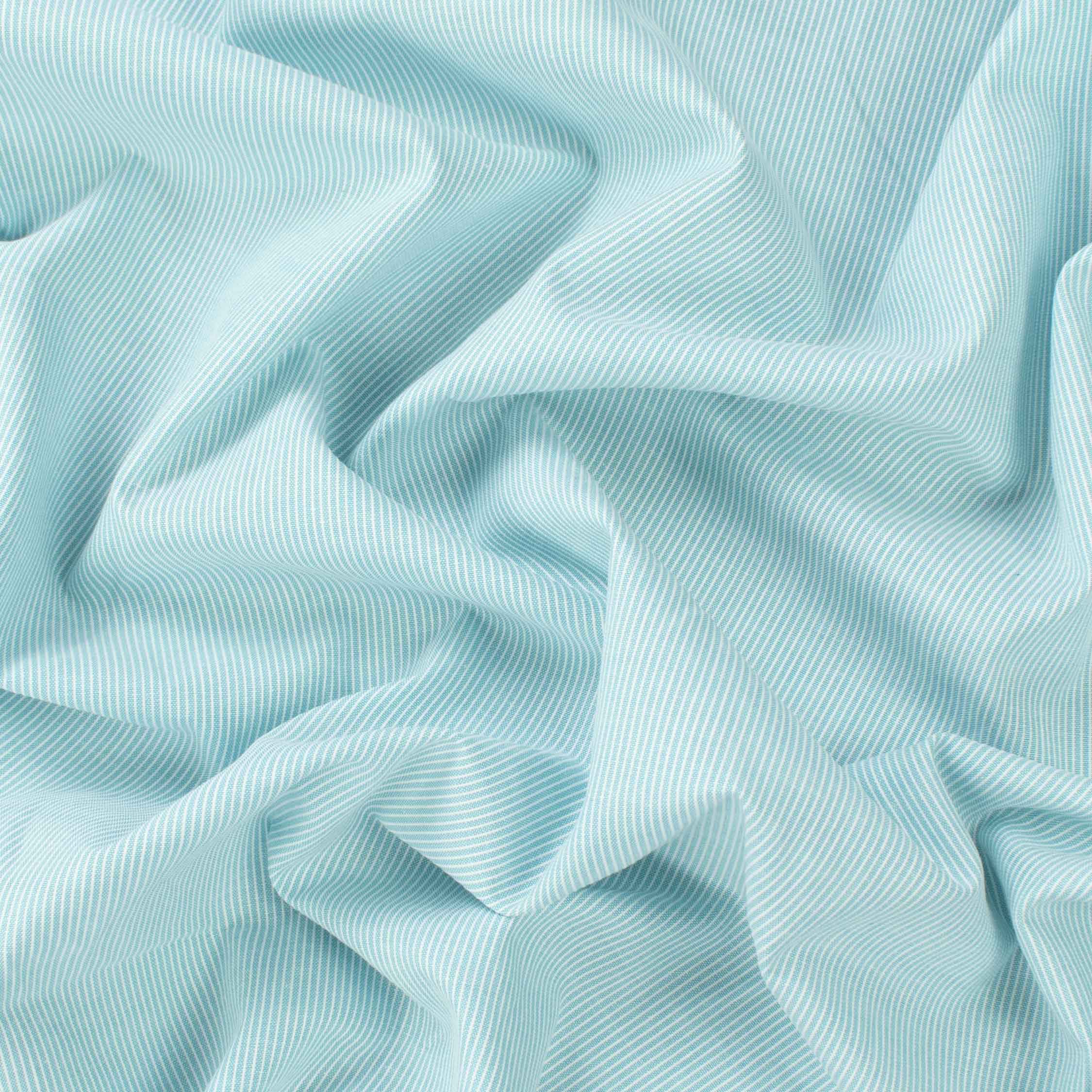 Printed Shirting 150cm Design-23 Turquoise Pinstripe