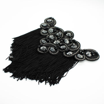 Diamante Embroidered Guipure Lace Motif  Blazer Shoulder Epaulet Badge