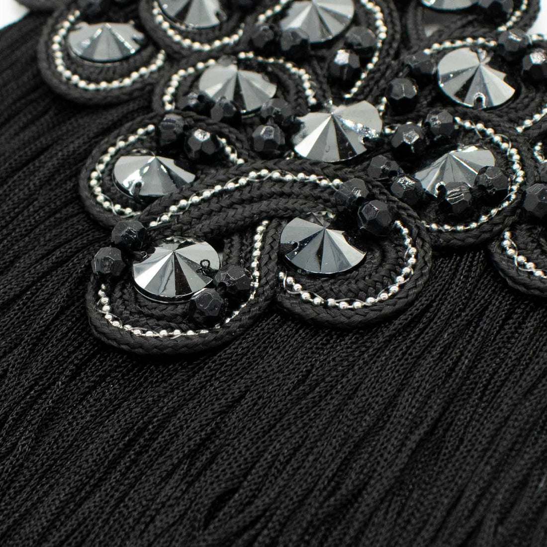 Diamante Embroidered Guipure Lace Motif  Blazer Shoulder Epaulet Badge