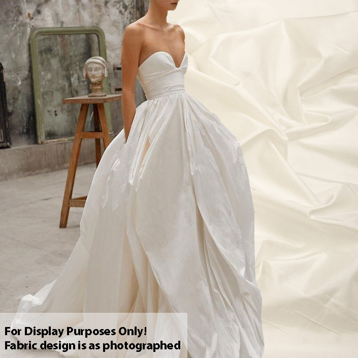 137CM Dupion Raw Silk Taffeta - Off White