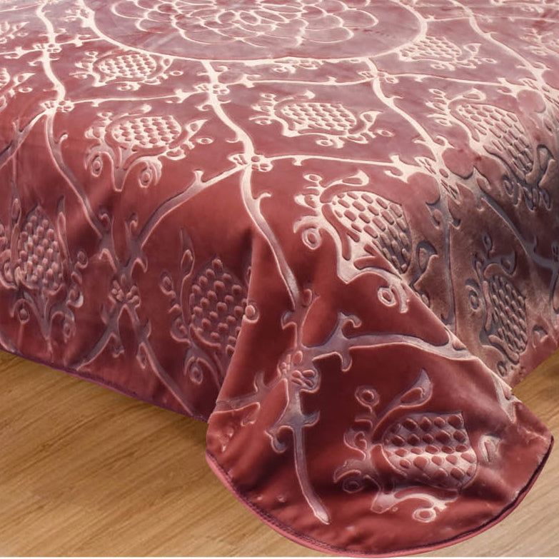 Slumber Embossed Luxury 5KG Mink Blanket Dusty Pink