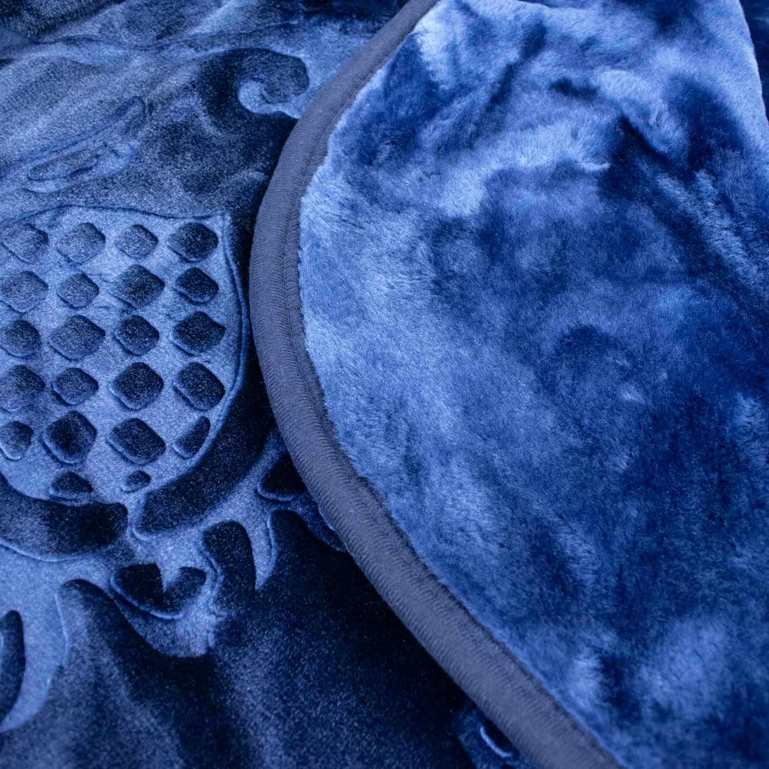 Slumber Embossed Luxury 5KG Mink Blanket Navy