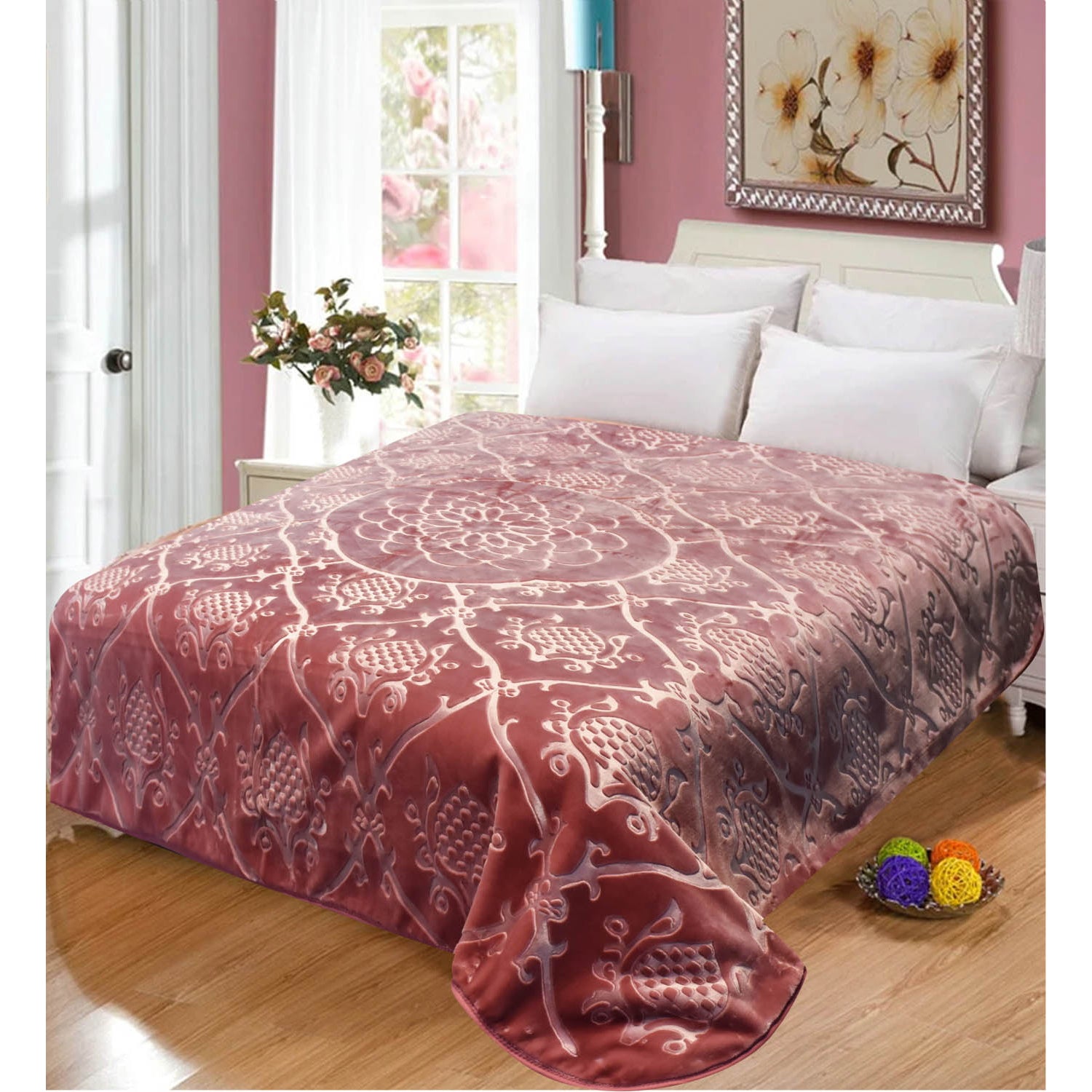 Slumber Embossed Luxury Heavy 5KG Plush Mink Blanket 220x240cm