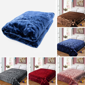 Slumber Embossed Luxury Heavy 5KG Plush Mink Blanket 220x240cm