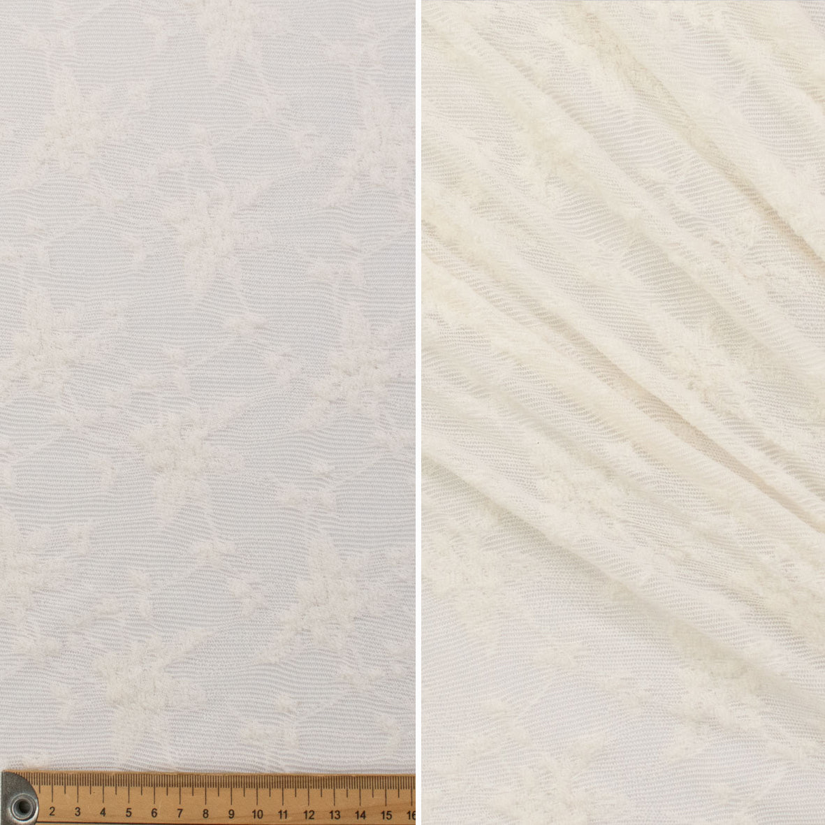 Soft Stretch Lace - SS41910 Flocked Floral Vines