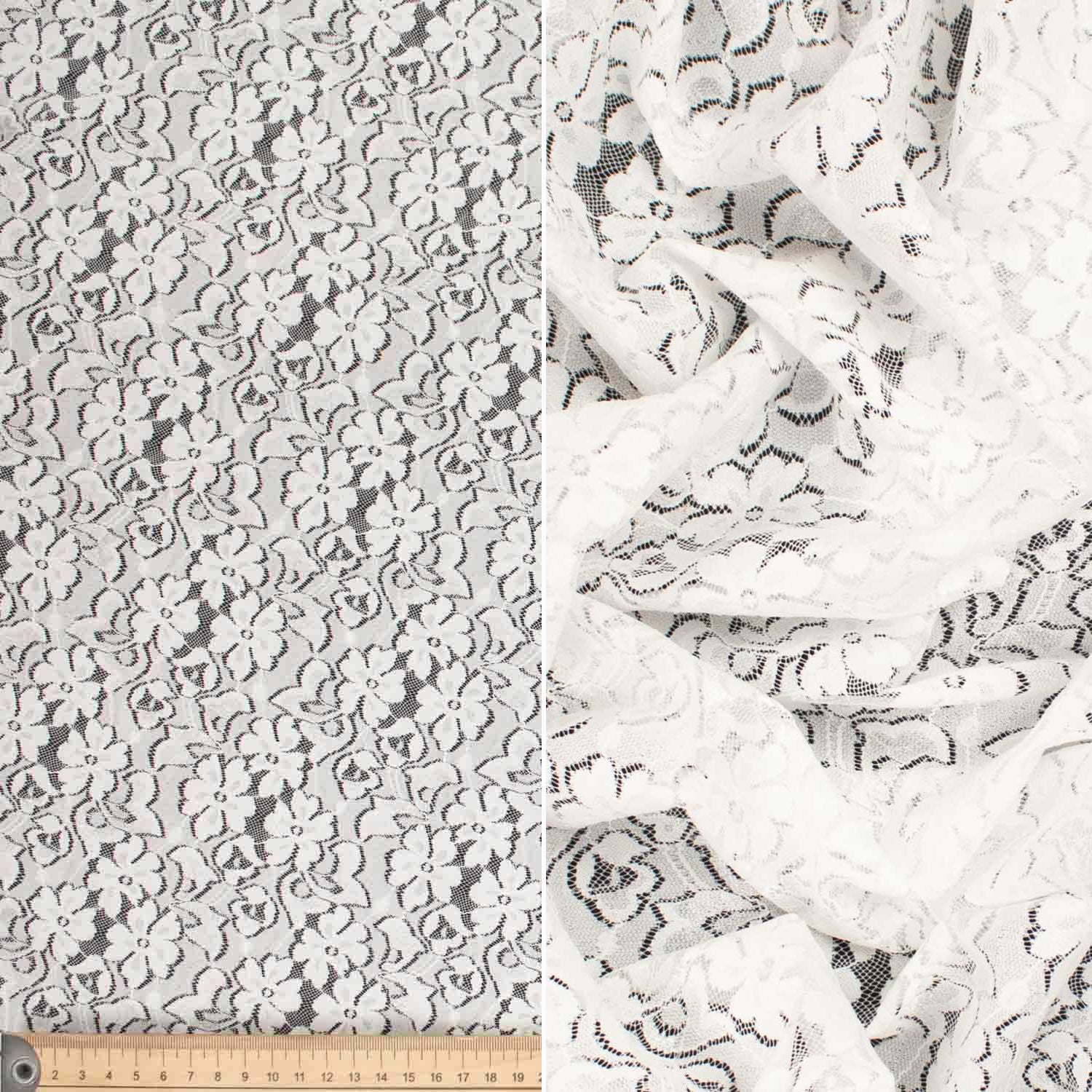 Soft Stretch Lace Design-39707 Medium Flower