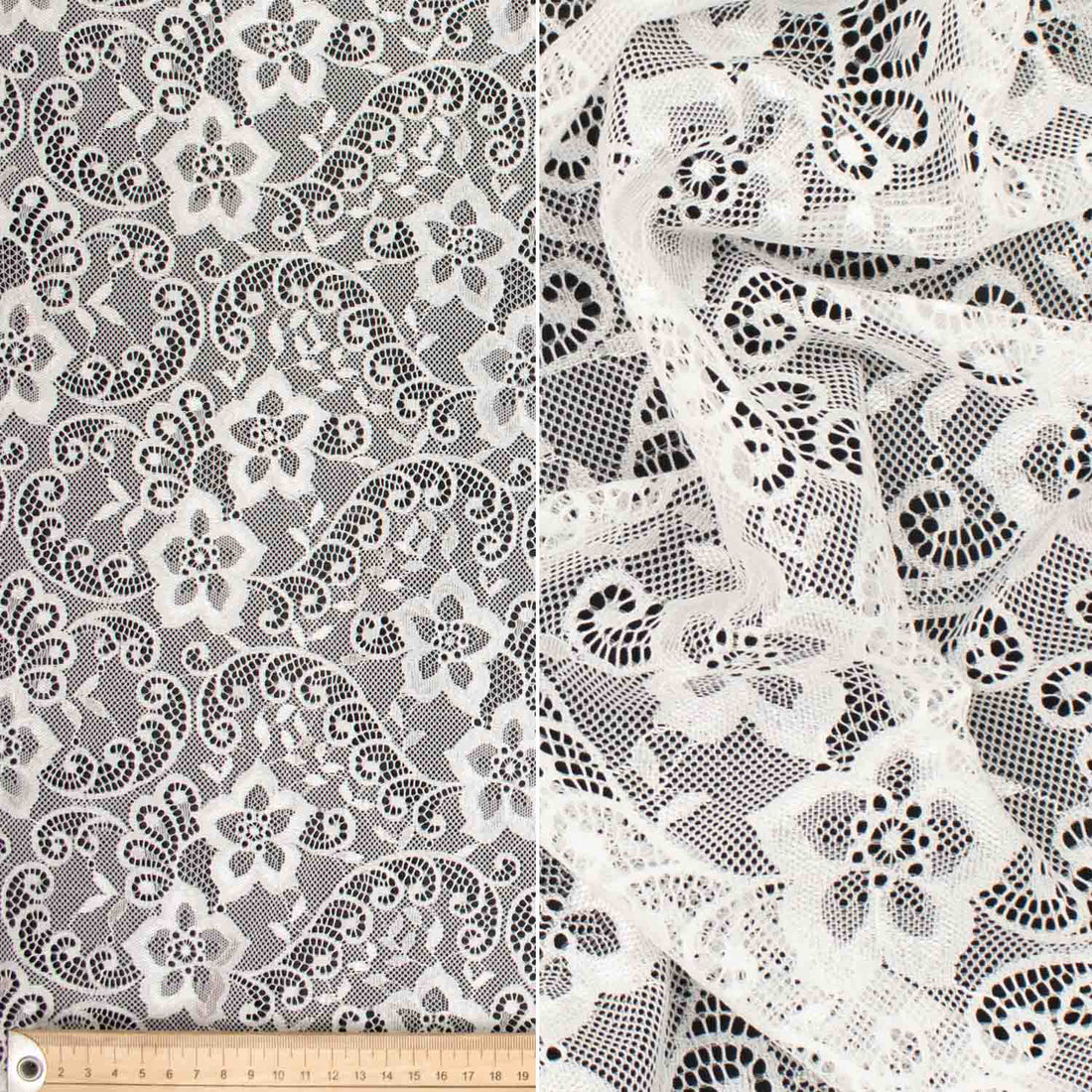 Soft Stretch Lace Design-39713 Vintage Floral Vines
