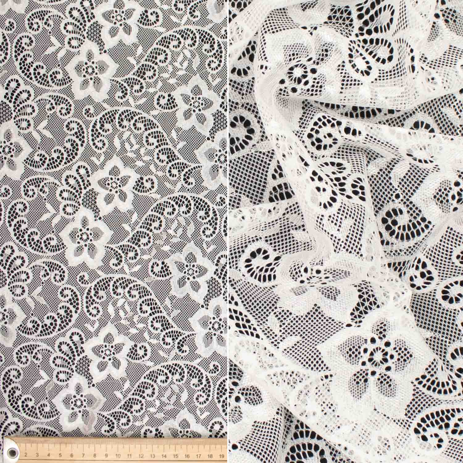 Soft Stretch Lace Design-39713 Vintage Floral Vines