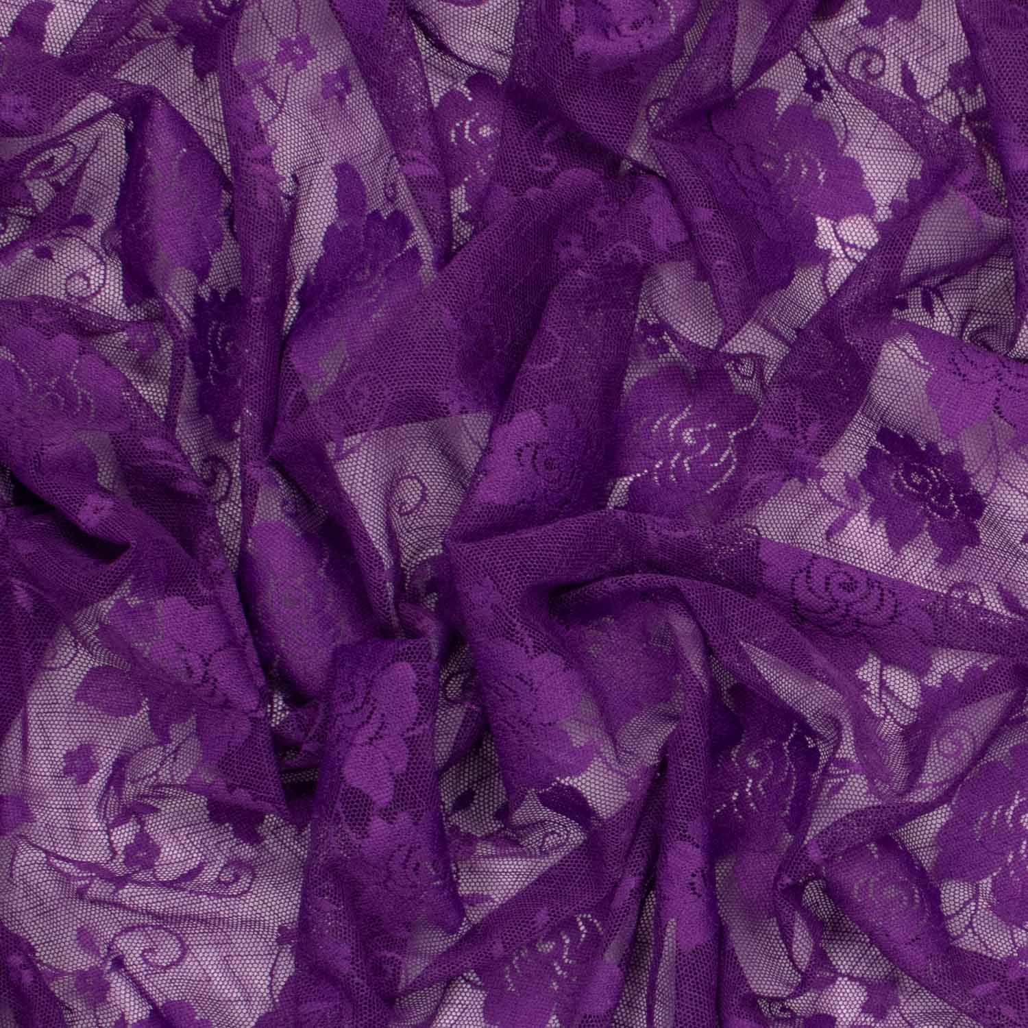 Soft Stretch Lace Design-39722 Floral Vines on Wave