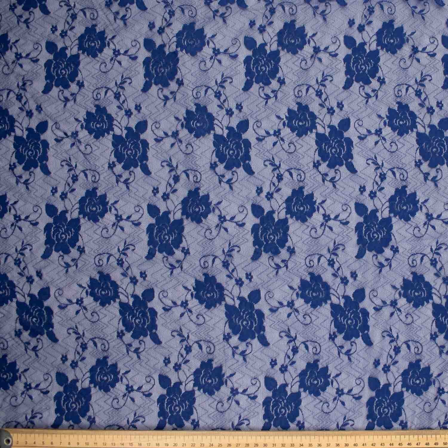 Soft Stretch Lace Design-39722 Floral Vines on Wave