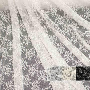 Soft Stretch Lace Design-39734 Small Floral on Geometric