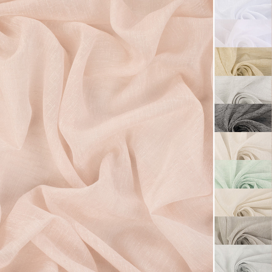 Sorrento Curtaining Linen Look Sheer Fabric 300cm