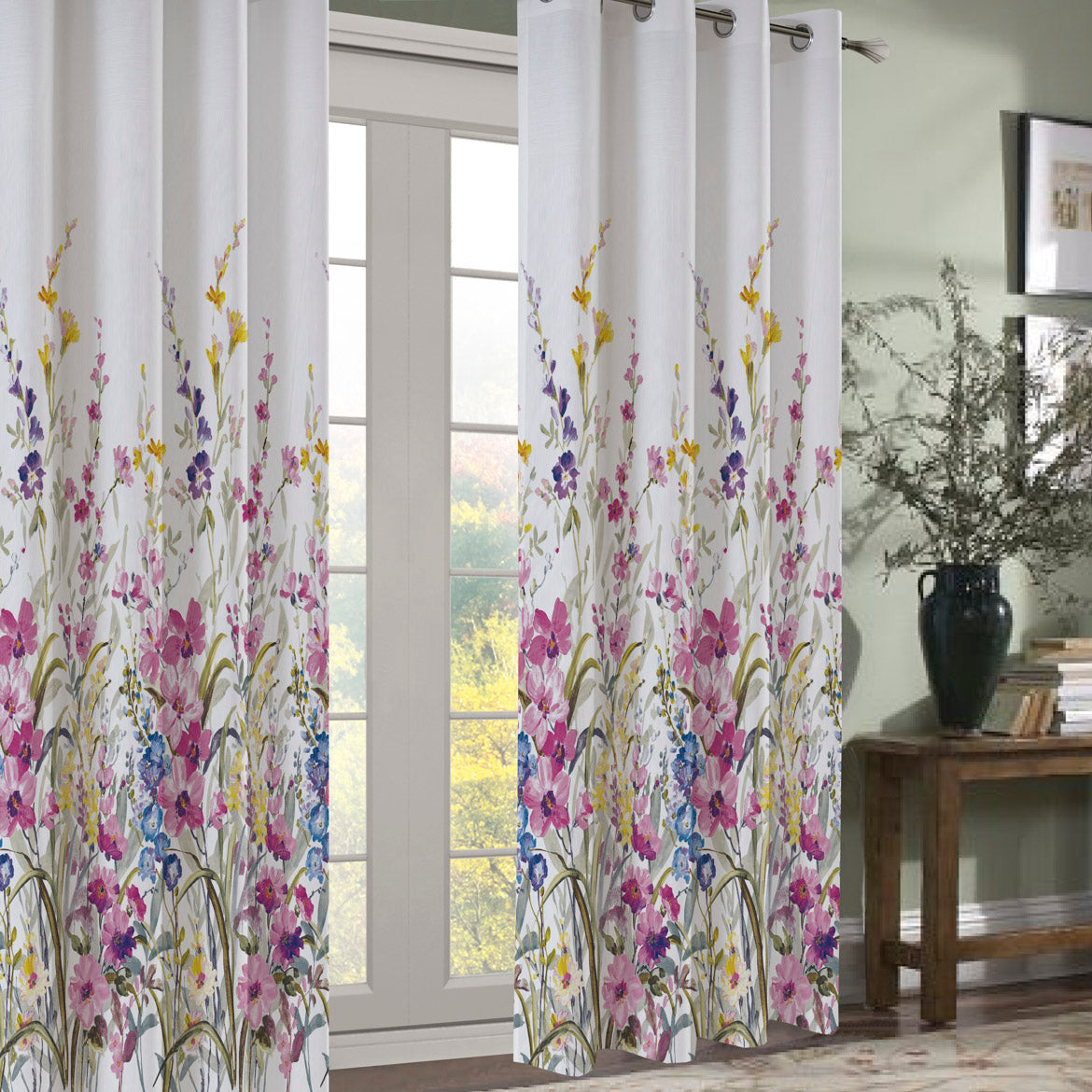 280CM Wide Spring Meadow Floral Printed Curtaining/Upholstery Fabric