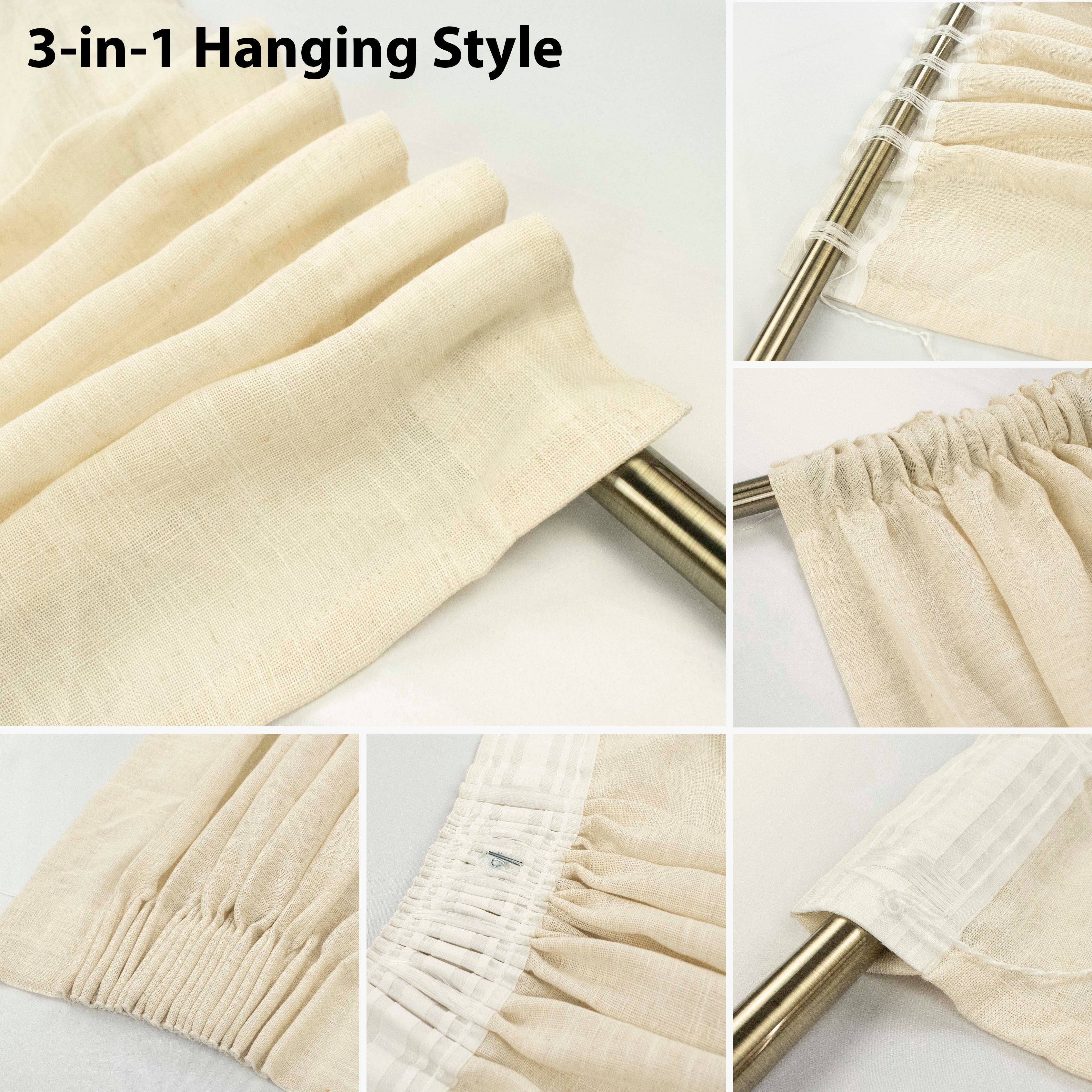 St Tropez Linen Blend Concealed Tab Ready to Hang Curtain