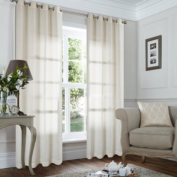 St Tropez Linen Blend Ready to Hang Eyelet Curtain