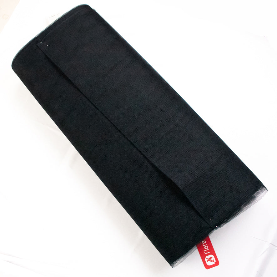 Stiff Hexagonal Bridal Net-Tulle Black - 50M Roll