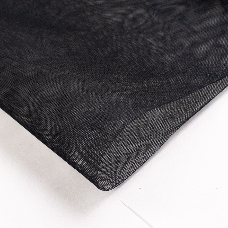Stiff Hexagonal Bridal Net-Tulle Black - 50M Roll
