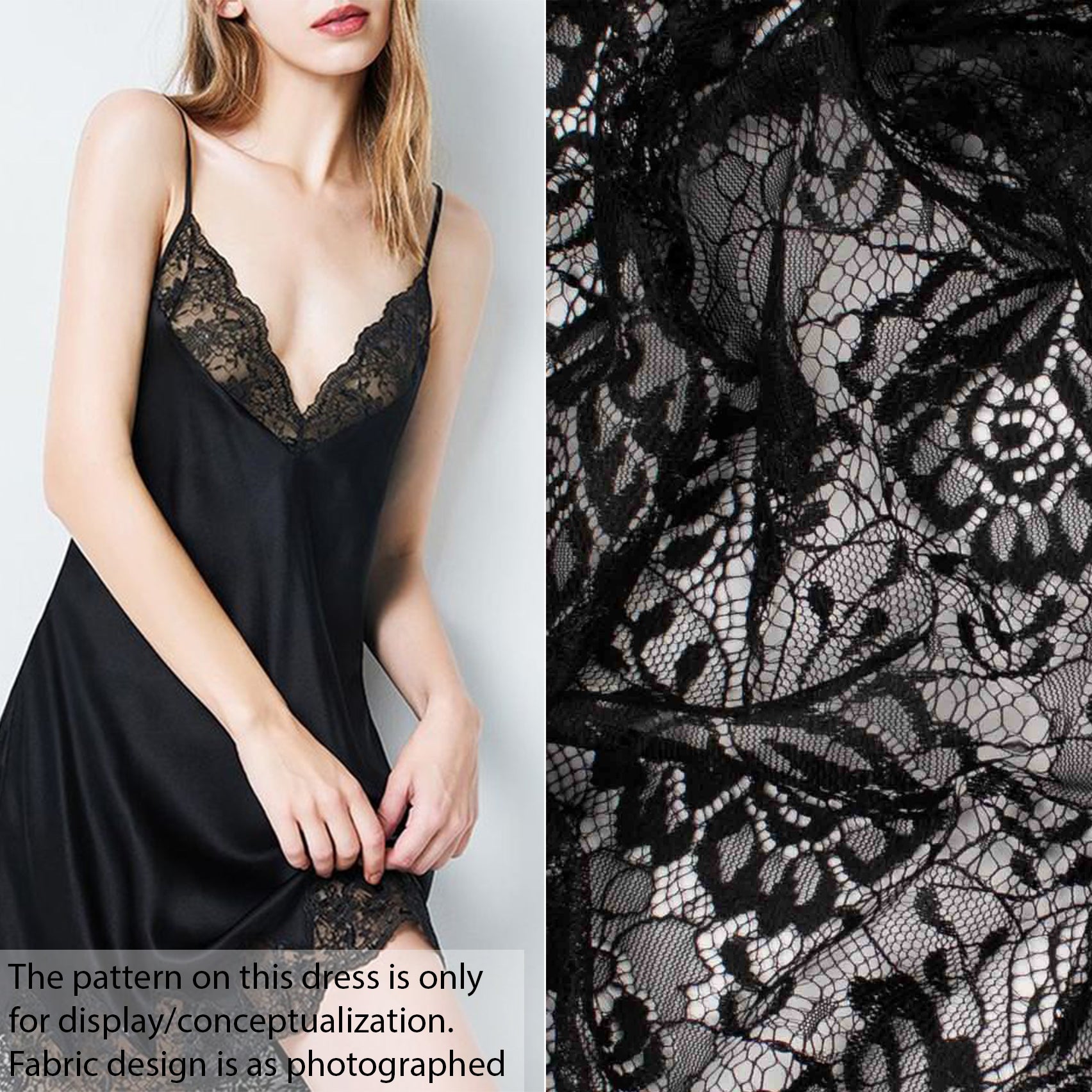 Soft Stretch Lace Design-39706 Large Flower