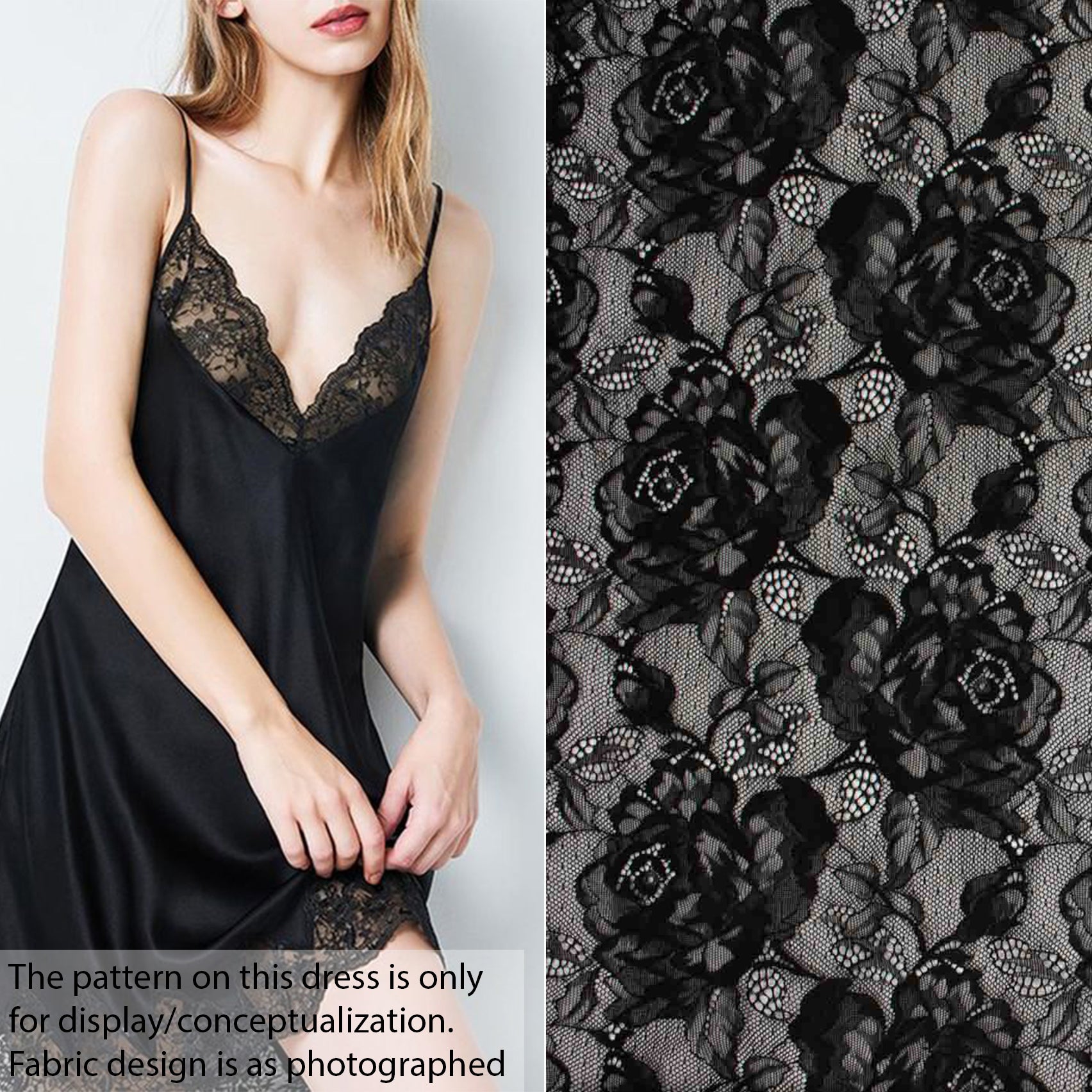 Soft Stretch Lace Design-39726 Large Flower