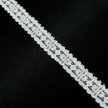 White Stretch Raschel Lace Trim 17mm
