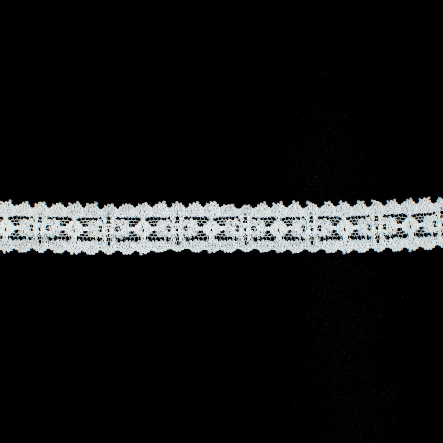 White Stretch Raschel Lace Trim 17mm