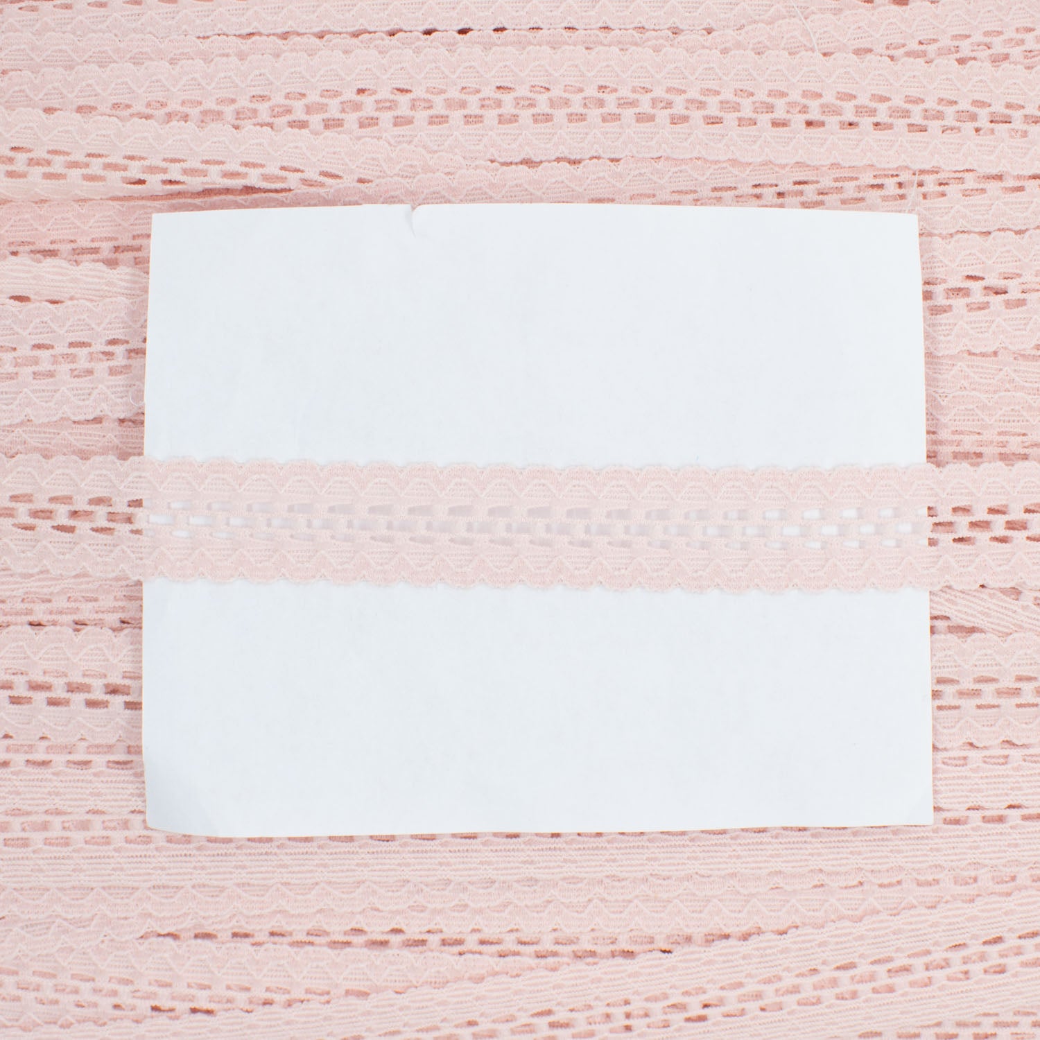 Baby Pink Stretch Raschel Lace Trim 18mm