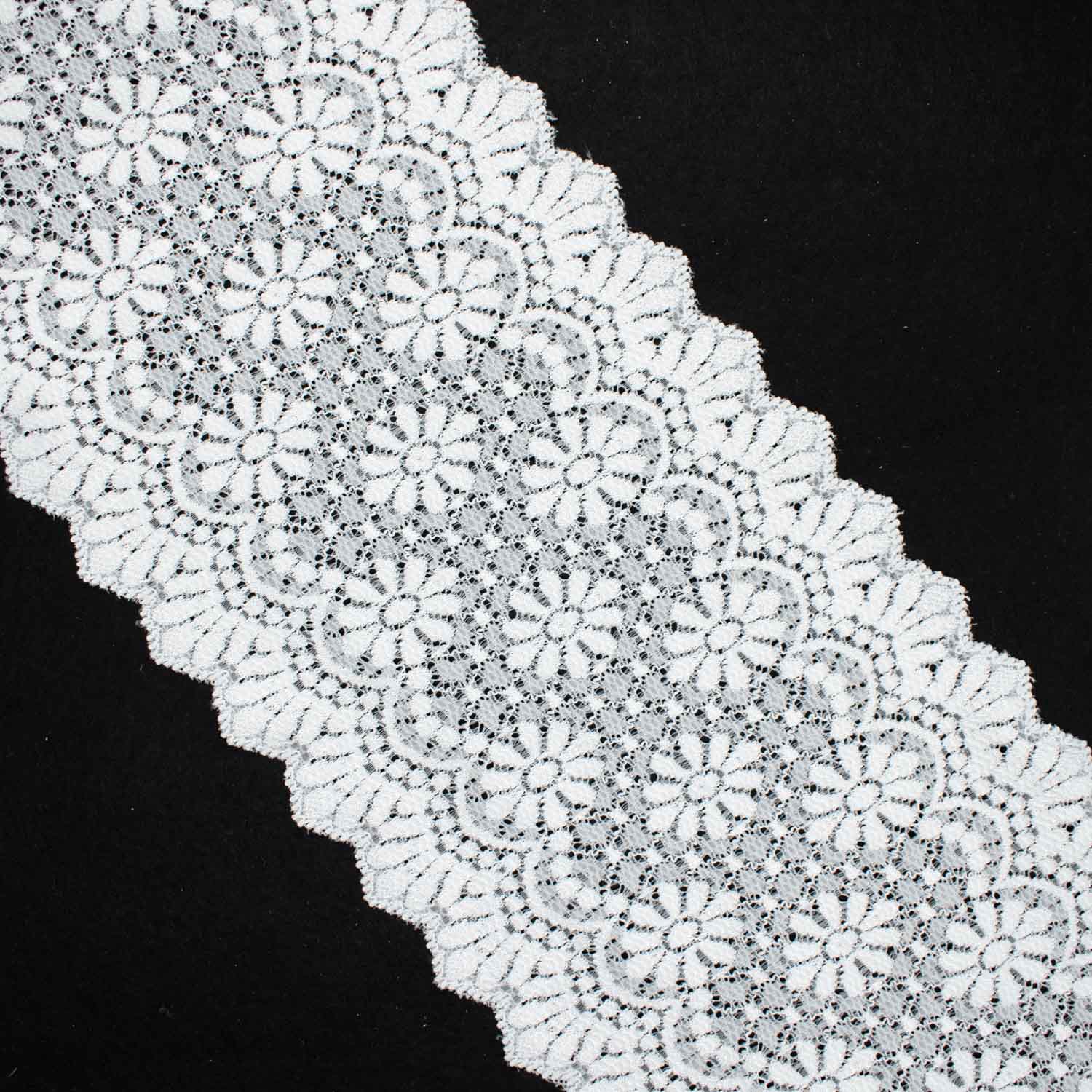 Floral Stretch Raschel Lace Trim 150mm