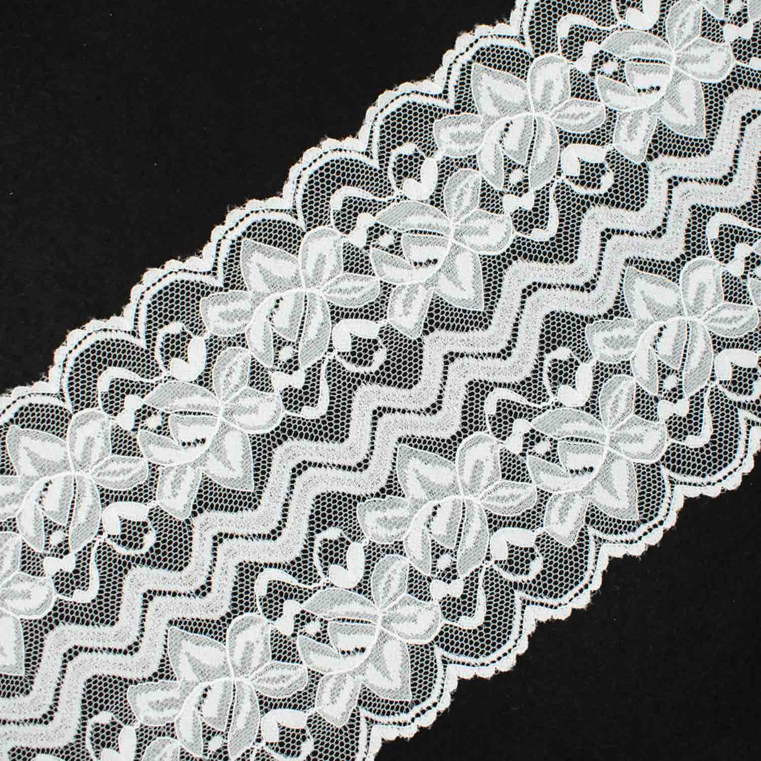 Floral Stretch Raschel Lace Trim 150mm