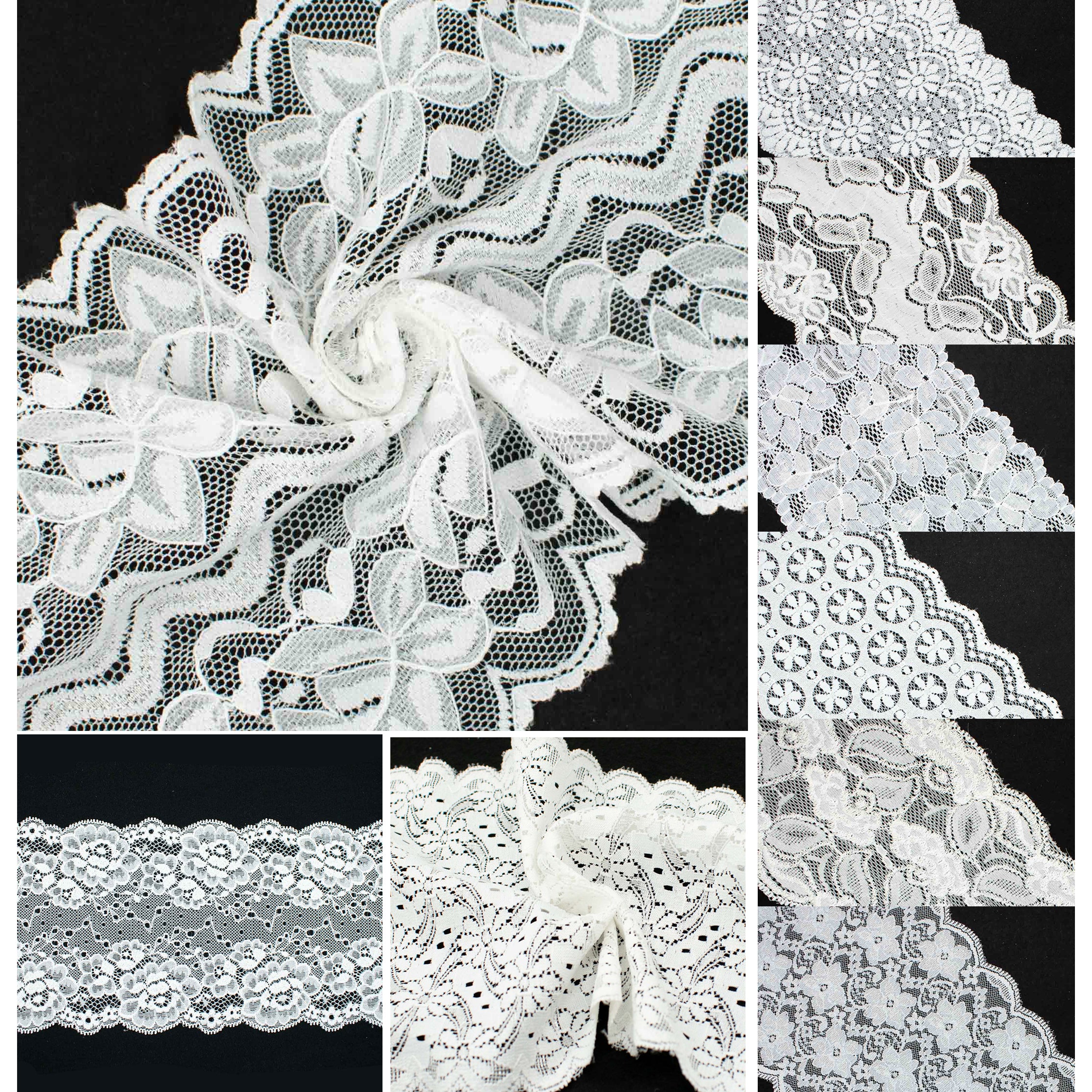 Floral Stretch Raschel Lace Trim 150mm