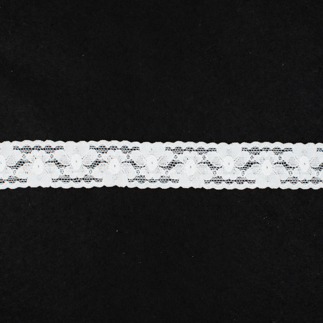 White Stretch Lace Trim 25mm