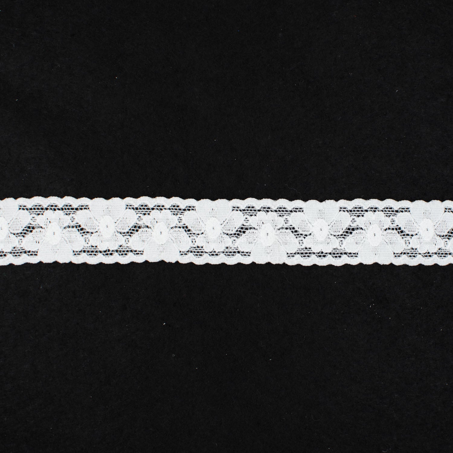 White Stretch Lace Trim 25mm