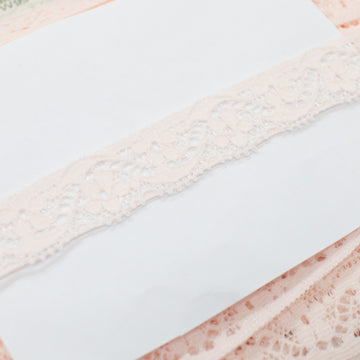 Peach Stretch Raschel Lace Trim 20mm