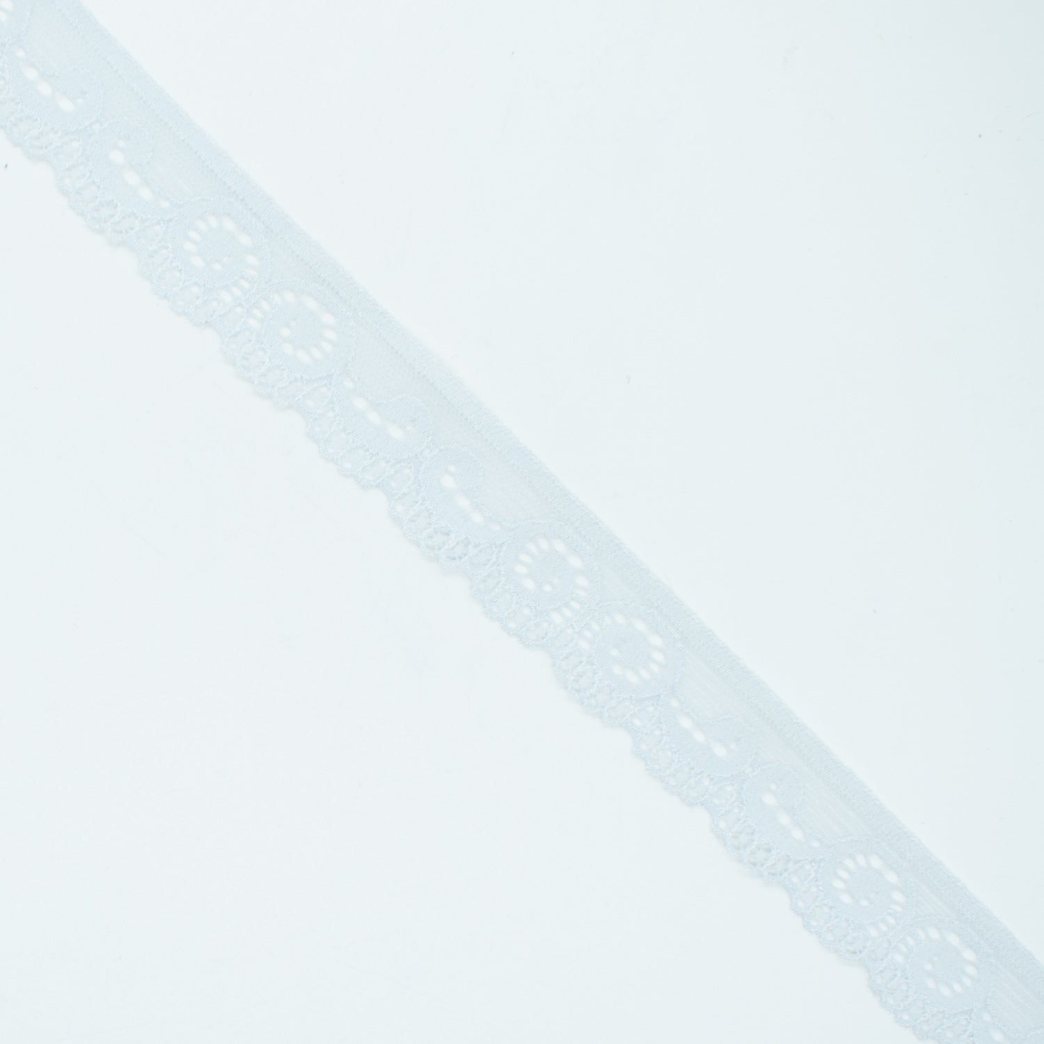 Baby Blue Stretch Raschel Lace Trim 20mm