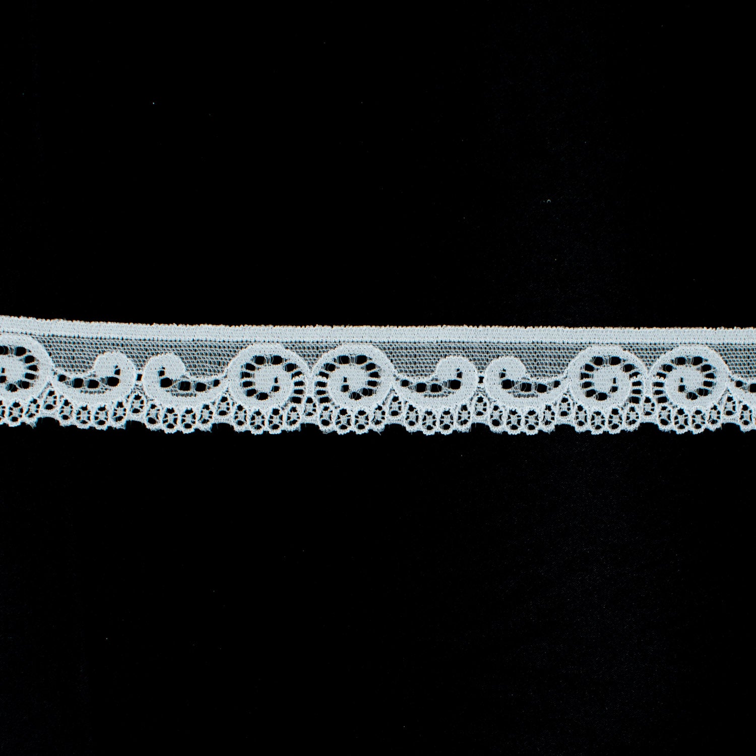 Baby Blue Stretch Raschel Lace Trim 20mm