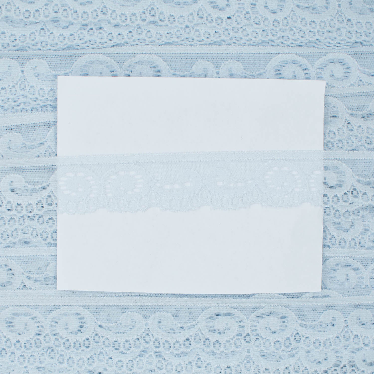 Baby Blue Stretch Raschel Lace Trim 20mm