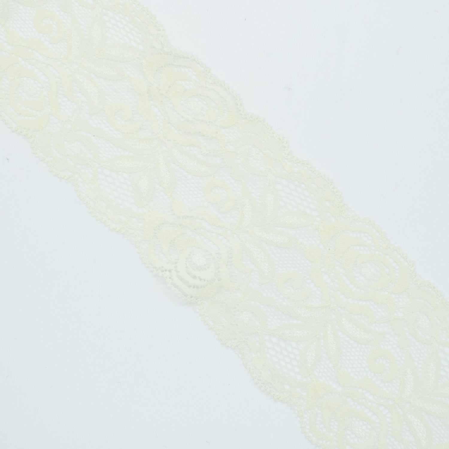 Rose & Leaves Stretch Lace Trim 8CM