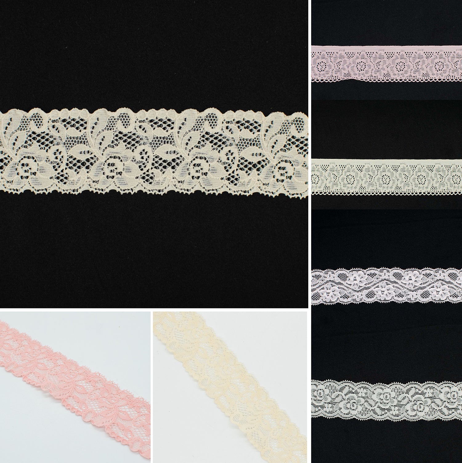 Stretch Raschel Lace Trim 40mm