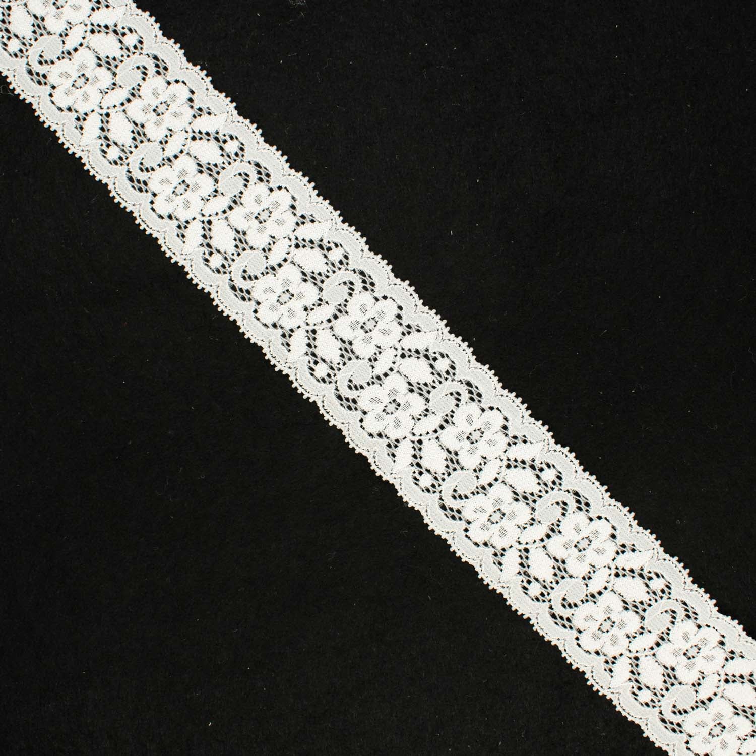 Floral Stretch Lace Trim 40mm