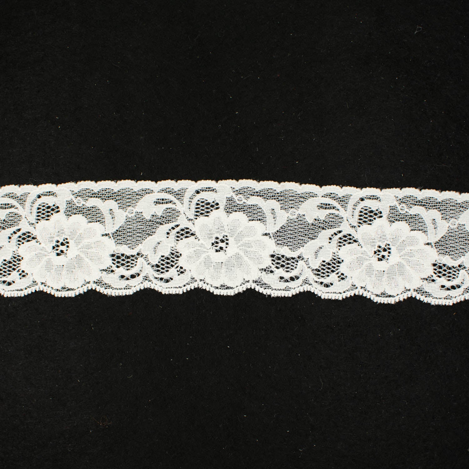 Stretch Raschel Lace Trim 50mm Ivory